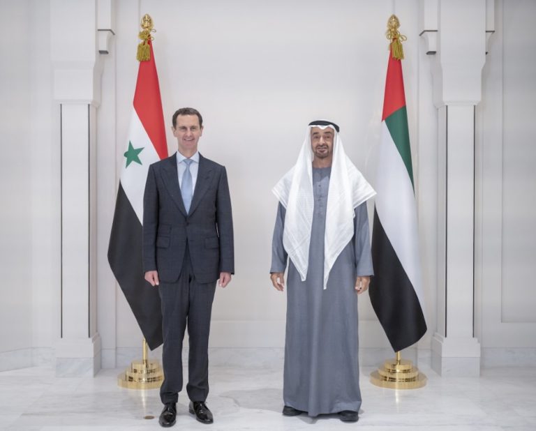 Mohammed bin Zayed receives the Syrian president
