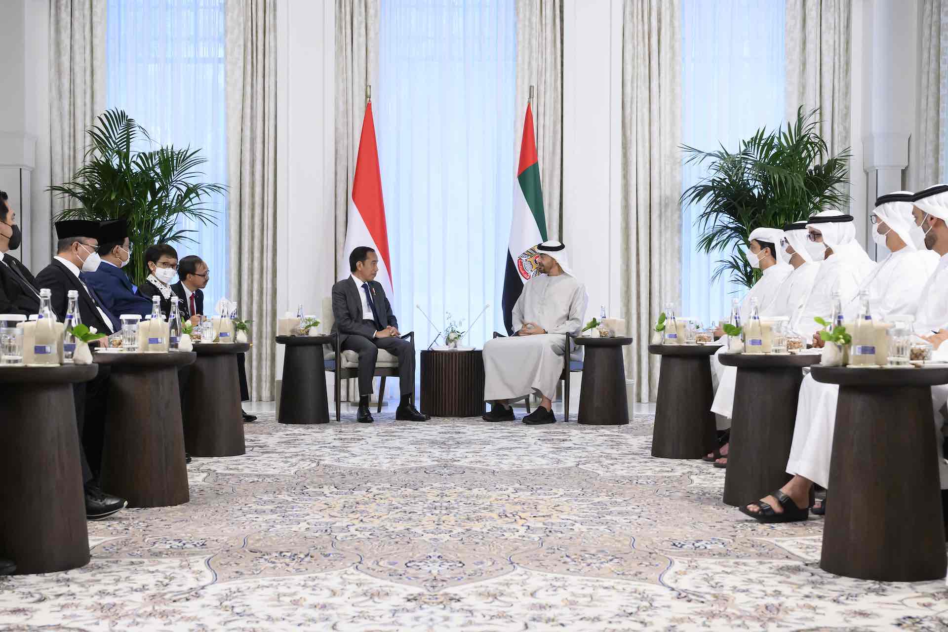 UAE President Sheikh Mohamed receives Indonesian President Widodo